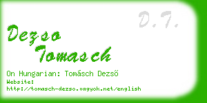 dezso tomasch business card
