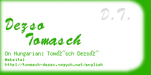 dezso tomasch business card
